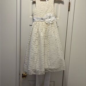 Elegant White Lace Kids Dress